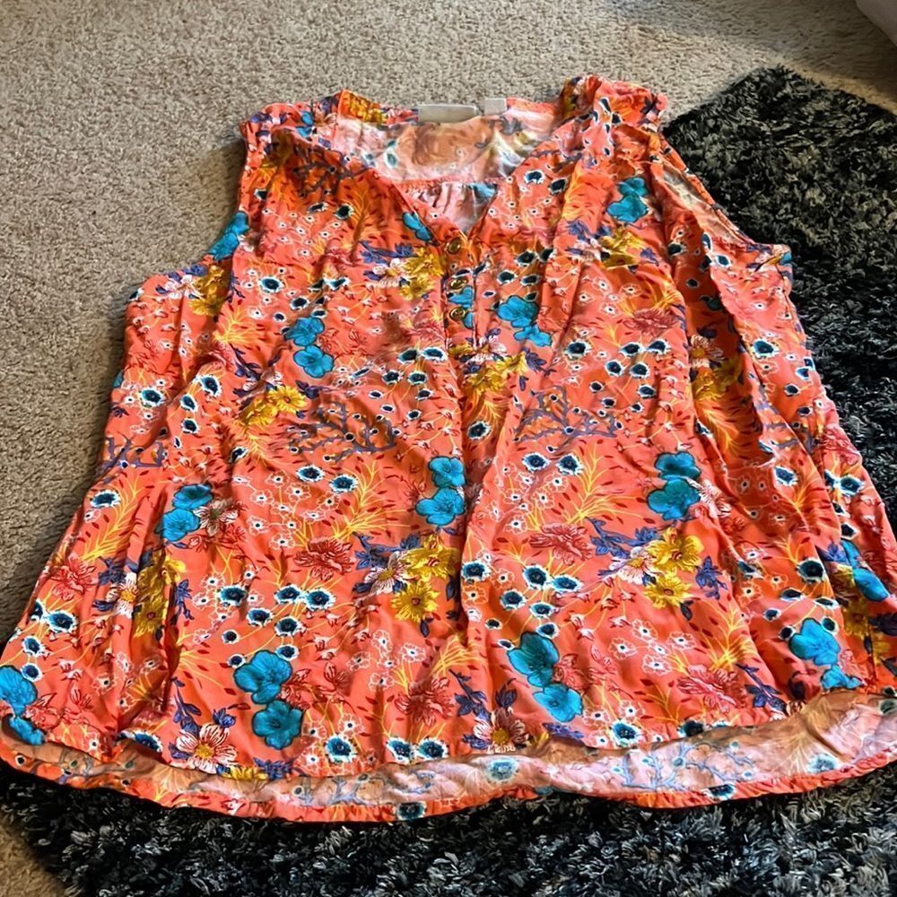 Kiwi fresh floral tank top xl